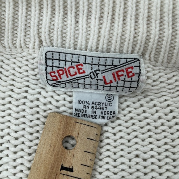 Vintage Spice of Life Cardigan Sweater Womens Small Knit Abstract Geometric‎ 80s - Picture 9 of 9